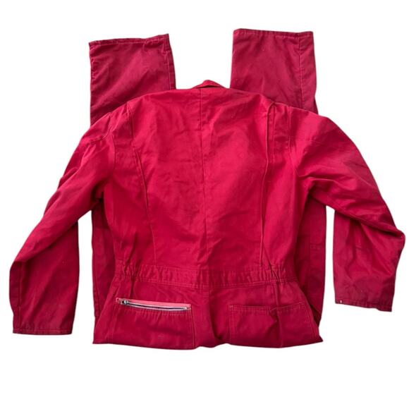 Vintage Wells Blizzard Pruf red overalls zippered collared suit medium - Picture 4 of 16